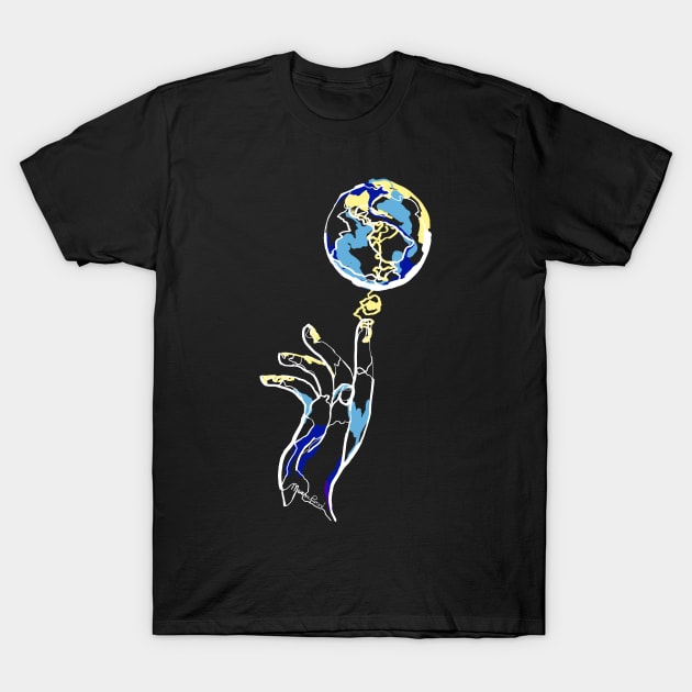 Single Line - Energy of the world (White) T-Shirt by MaxencePierrard